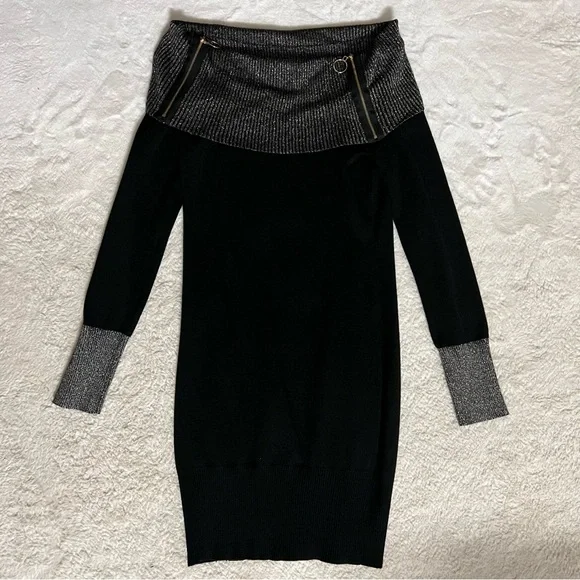 green emerald velvet dress Shimmer Sweater Dress (Black) Black / Xs/S main image 0